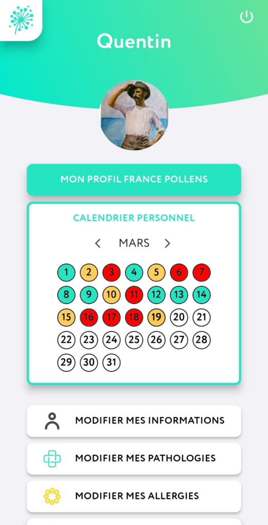 Profil app France Pollens