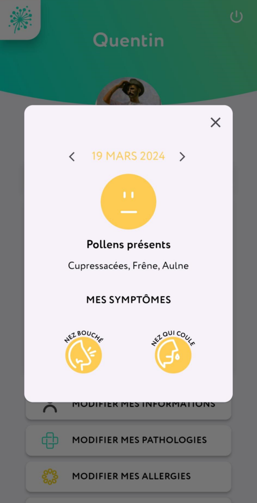 Profil app France Pollens